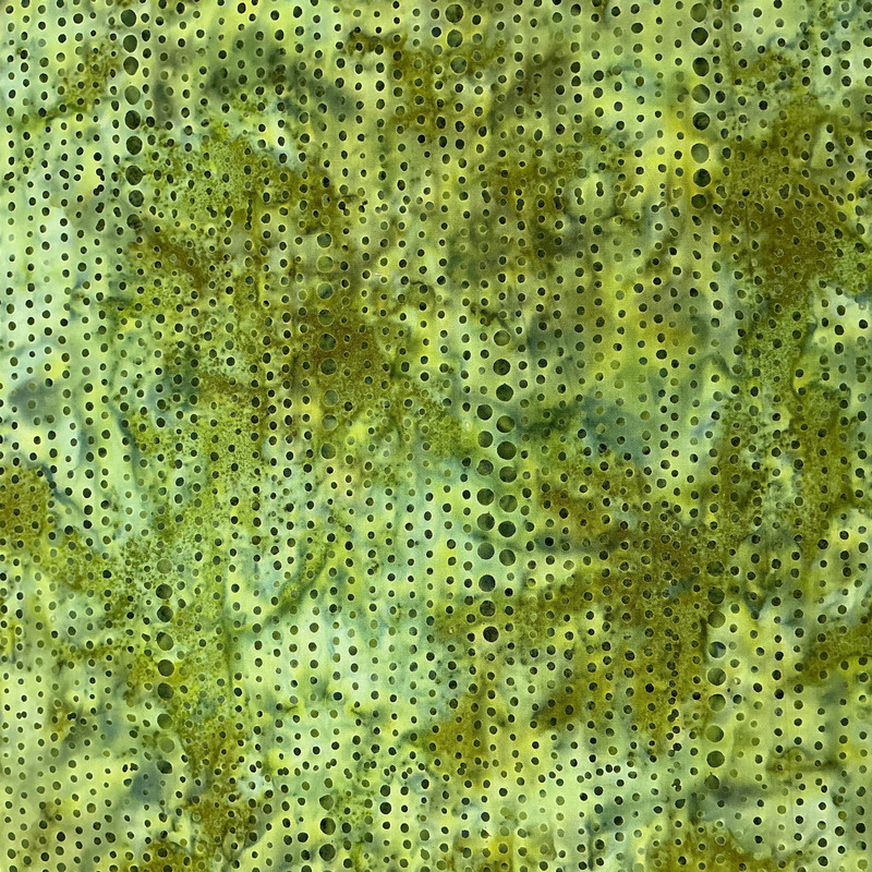 Boho Spirit Line Dot in Frog | Banyan Batiks | Quilting Fabric | 44" Wide | 100% Cotton | Dotted Design | Shades of Green
