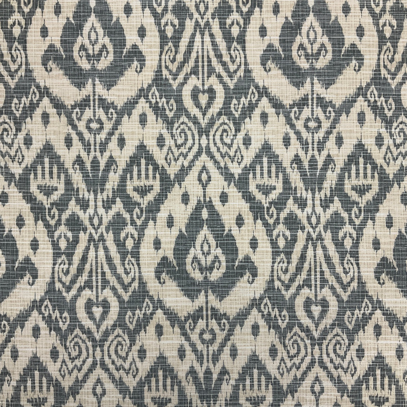 Ashmore in Pebble | Outdoor Waterproof Upholstery Fabric | Ikat | Grey / Off White | Richloom Brand | 100% Polyester | 54" Wide | By the Yard.