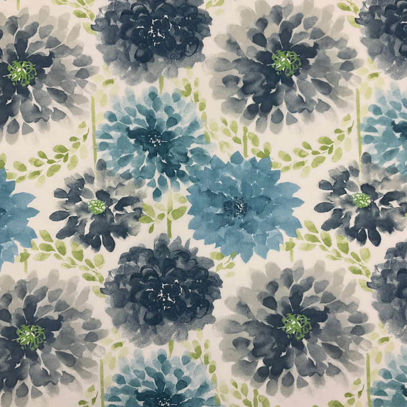 Gardenia in Seaglass | Outdoor Waterproof Upholstery Fabric | Floral | Blue / Green / White | Richloom Brand | 100% Polyester | 54" Wide | By the Yard