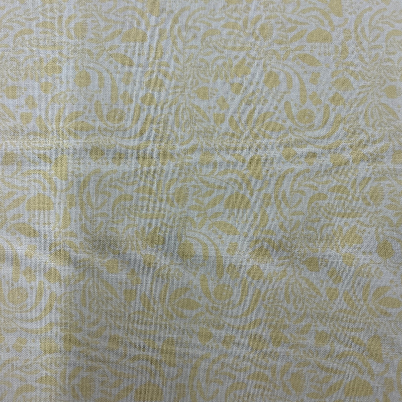 Elephant Joy Joyful Garden in Light Yellow | Benartex | Quilting Fabric | 44" Wide | 100% Cotton | Floral Damask | Yellow