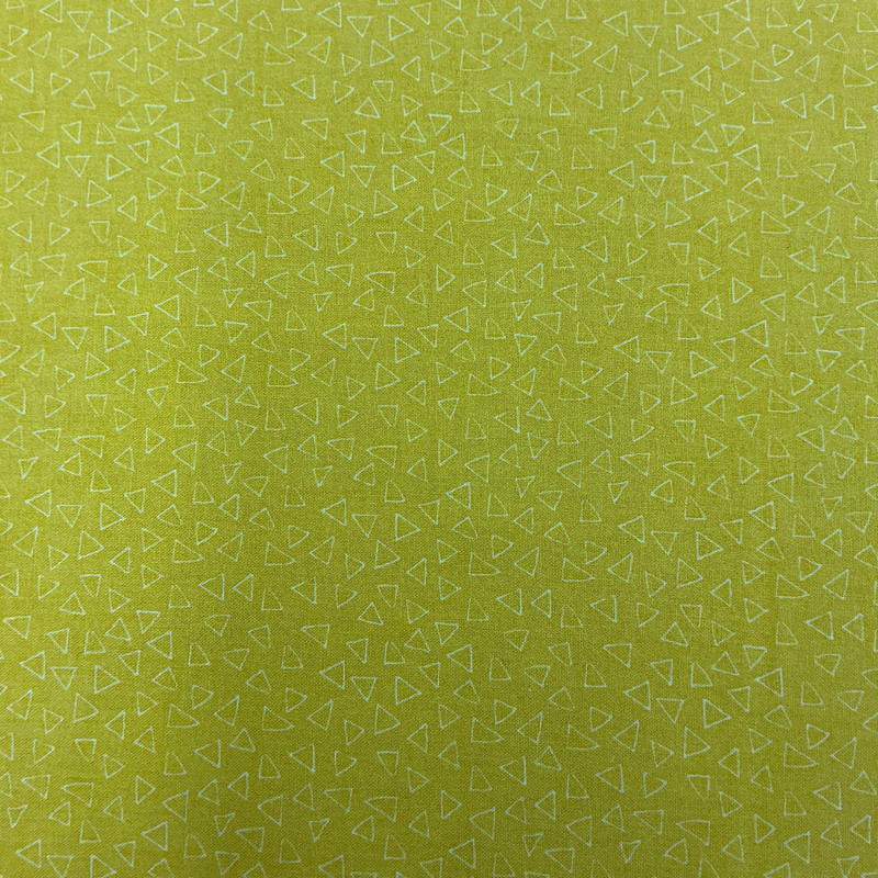 Elephant Joy Floating Triangles in Dark Yellow | Benartex | Quilting Fabric | 44" Wide | 100% Cotton | Geometric | Yellow / White
