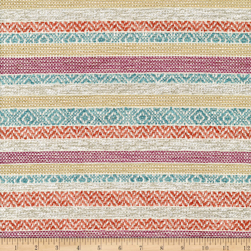 2.875 Yard Piece of PKL Studio Kilim Bands Woven Jacquard Fiesta | Very Heavyweight Jacquard Fabric | Home Decor Fabric | 54" Wide