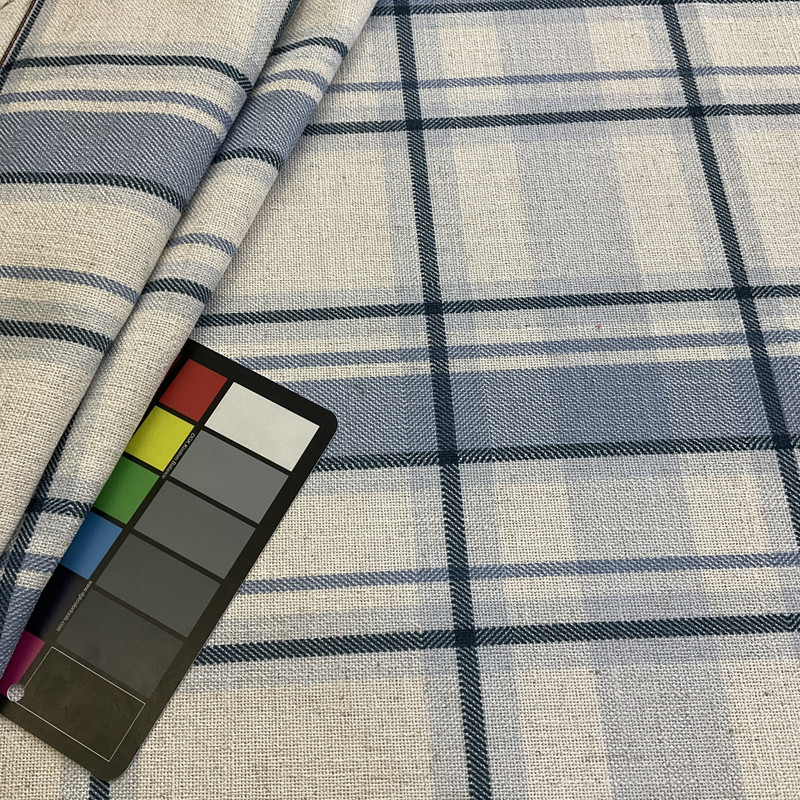 2.5 Yard Piece of Modern Coastal Naomi Chambray Blue | Heavyweight Woven Fabric | Home Decor Fabric | 54" Wide