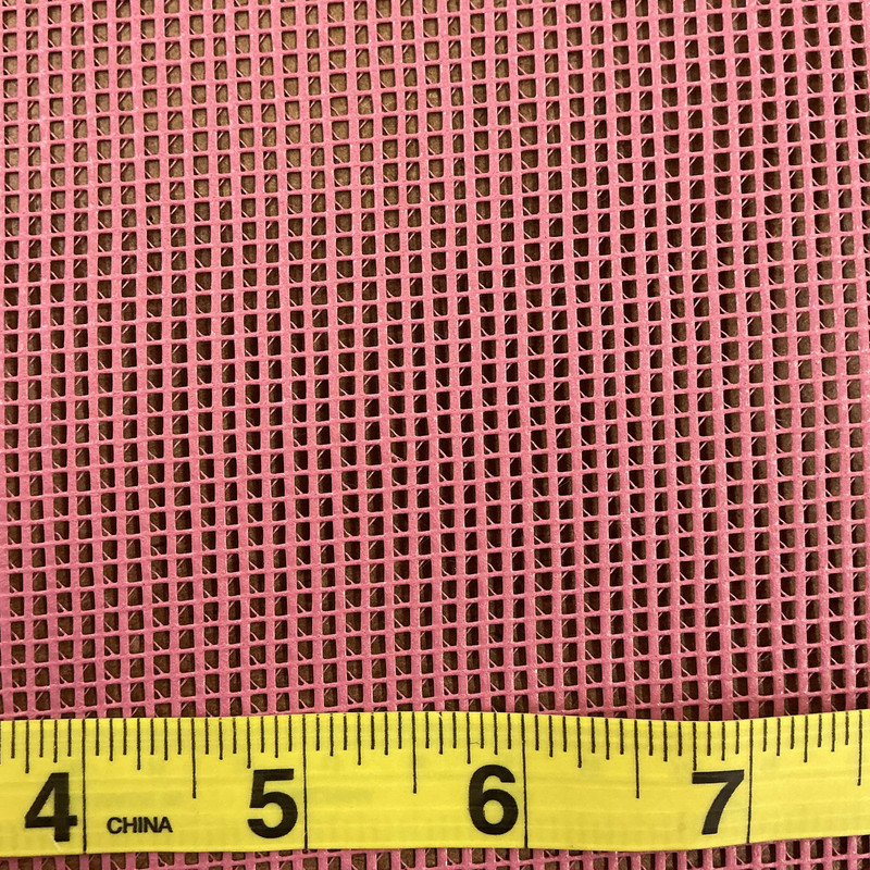 1.33 Yard Piece of Pink 9 x 9 Vinyl Mesh | Windscreen, Safety Fencing, Gym Dividers, Awning Drop Shades | Bruin Plastics | 72" Wide | By the Yard