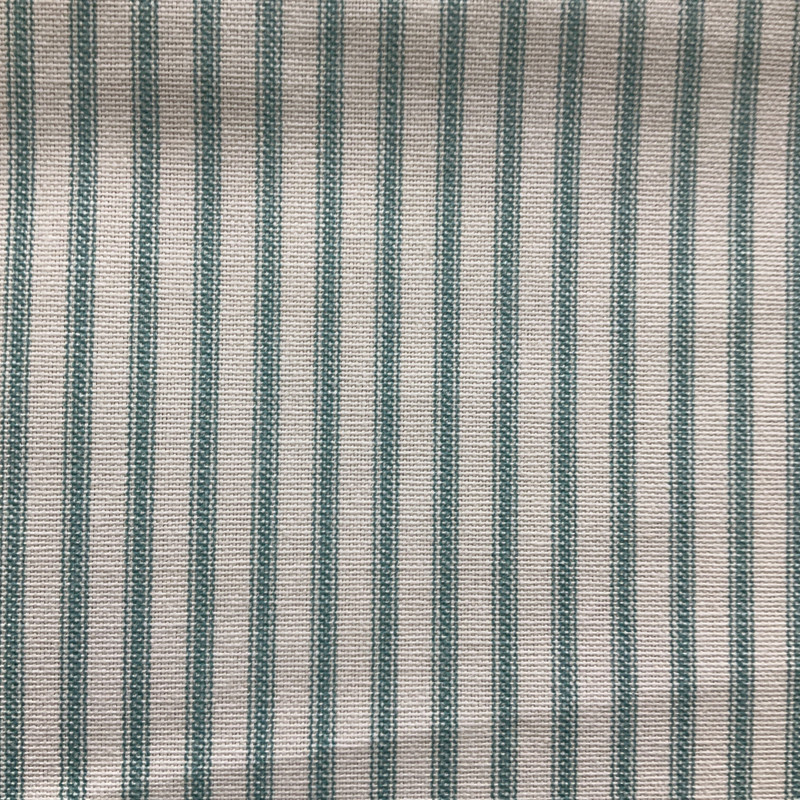 2.5 Yard Piece of Ocean Green / White Ticking | Home Decor Fabric | Medium Weight | 54" Wide | By the Yard