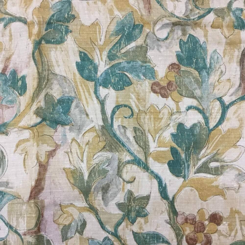 1.75 Yard Piece of Ivy Foliage in Green / Tan / Brown | Home Decor Fabric | 54 Wide | By the Yard
