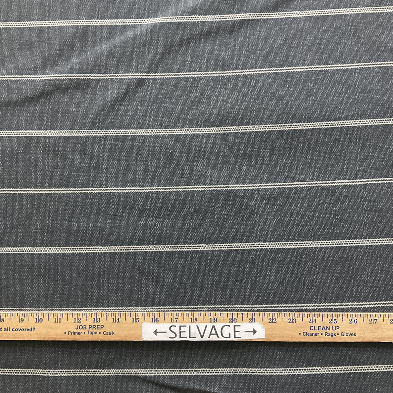 2.5 Yard Piece of Faraday in Pewter  | Home Decor Fabric | Charcoal Grey Stripes | Richloom | 54" Wide | By the Yard