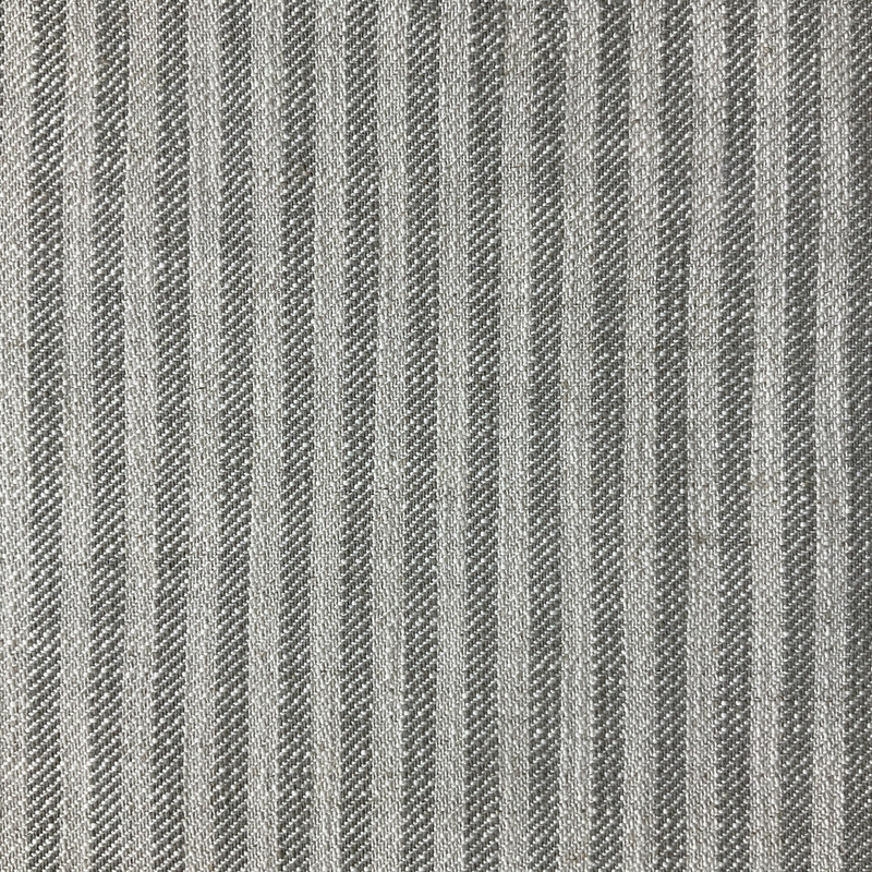1.75 Yard Piece of Lucera in Pewter | Upholstery / Slipcover Fabric | Stripes in Off White / Grey | Medium Weight | 54" Wide | By the Yard