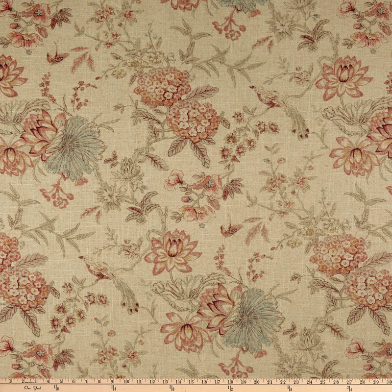 3 Yard Piece of Waverly Lucchese Giardino | Medium Weight Linen Fabric | Home Decor Fabric | 54" Wide