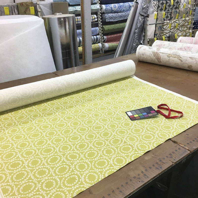 1.87 Yard Piece of Duralee 42350-254 Spring Green Rustic Circle Medallion Cotton Drapery Fabric