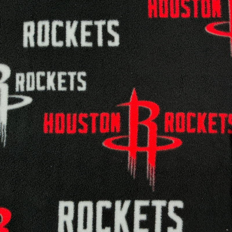 NBA Houston Rockets Fleece | Black / Red / White | 45" Wide | 100% Polyester | By the Yard | Licensed