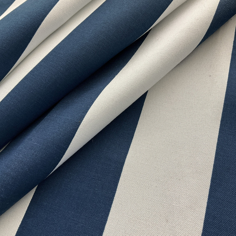 1.75 Yard Piece of Bryant Indoor/Outdoor Awning Stripe Lake Navy | Lightweight Outdoor Fabric | Home Decor Fabric | 54" Wide