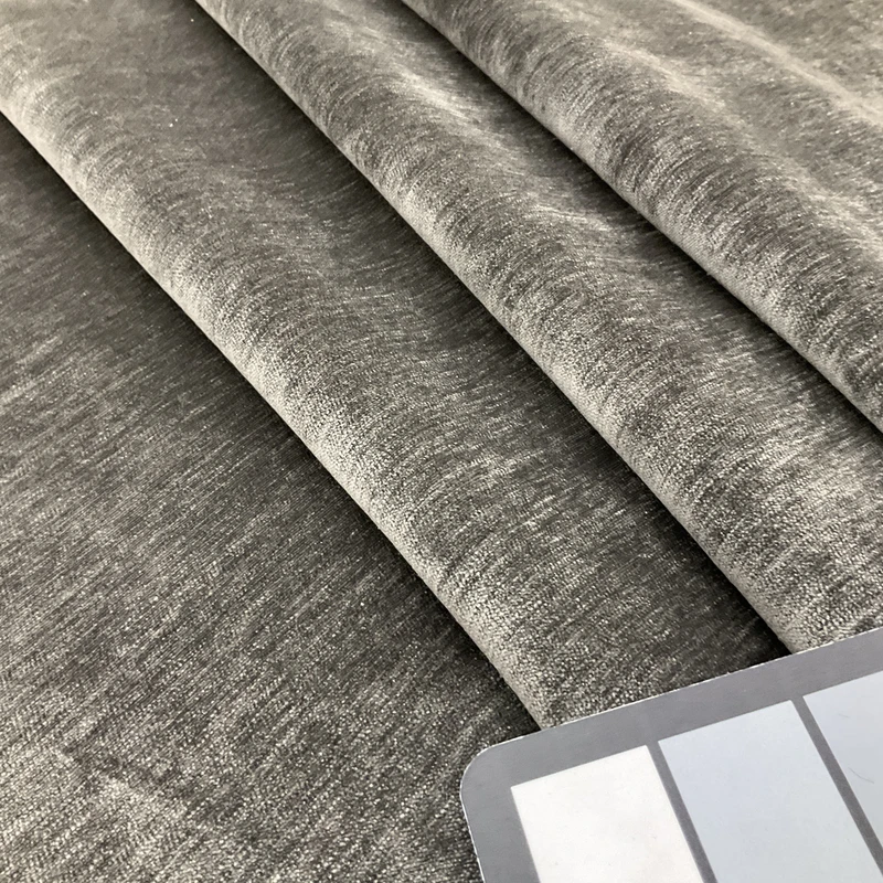 0.87 Yard Piece of Dark Taupe Chenille Velvet | R-RENLEY GRAPHITE | Upholstery Fabric | Regal Fabrics Brand | 54 inch Wide | By the Yard