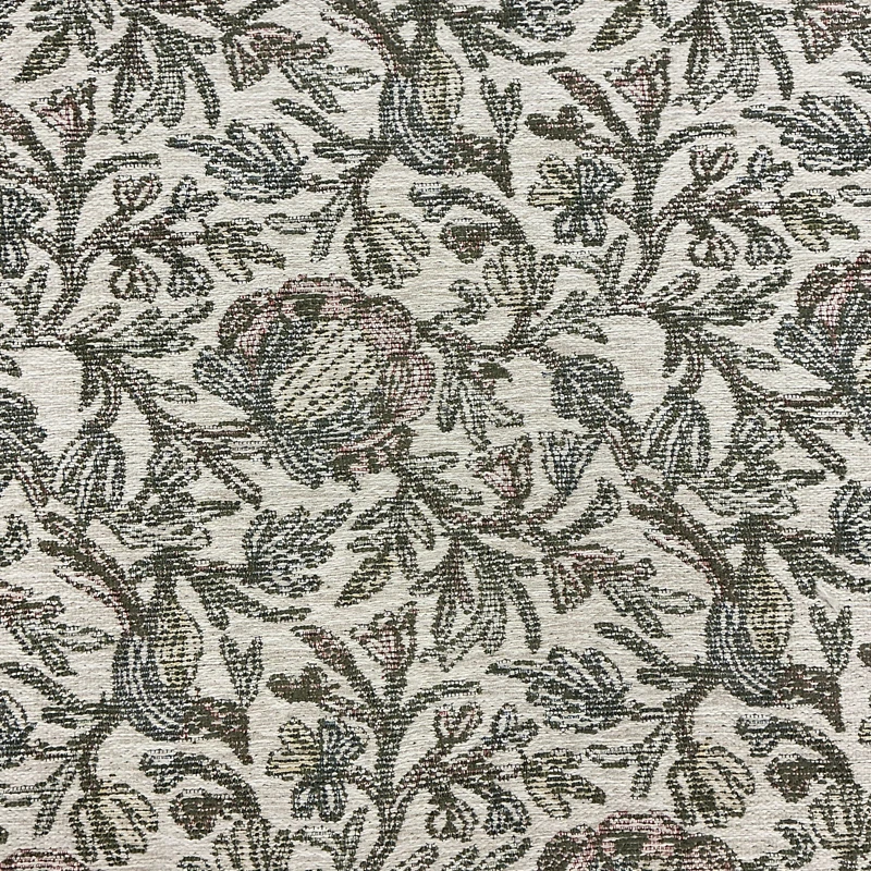 1 Yard Piece of Sloan in Evergreen | Upholstery Fabric | Foliage in Green / Red / Blue / Beige | Richloom | Heavy Weight | 54" Wide | By the Yard