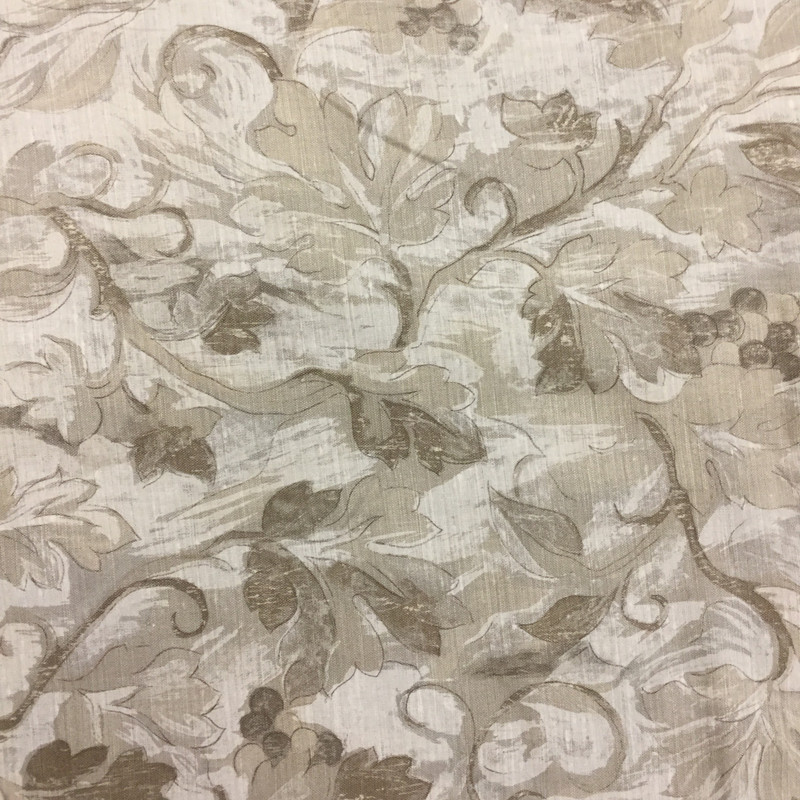 2 Yard Piece of Ivy Trail in Tan and Beige | Home Decor / Slipcover Fabric | 54 W | By the Yard