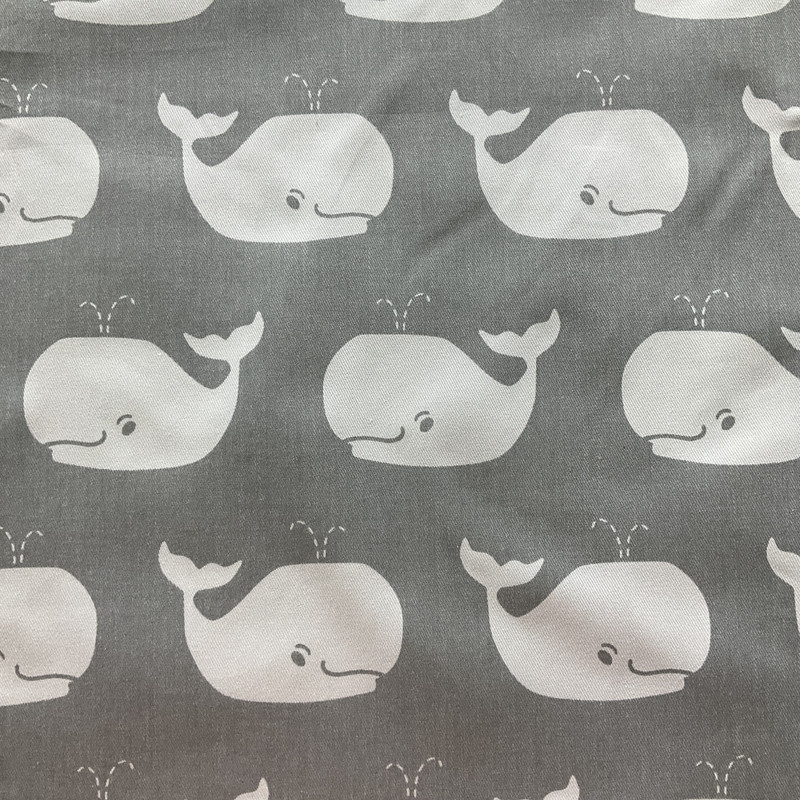 2.66 Yard Piece of Premier Prints Whale Tales Twill Storm/White | Lightweight Twill Fabric | Home Decor Fabric | 54" Wide