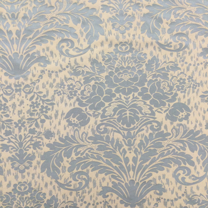 2.75 Yard Piece of Lotus Flower Damask Fabric in Gold and Taupe | Upholstery / Slipcovers | Medium Weight | 54" Wide | By the Yard