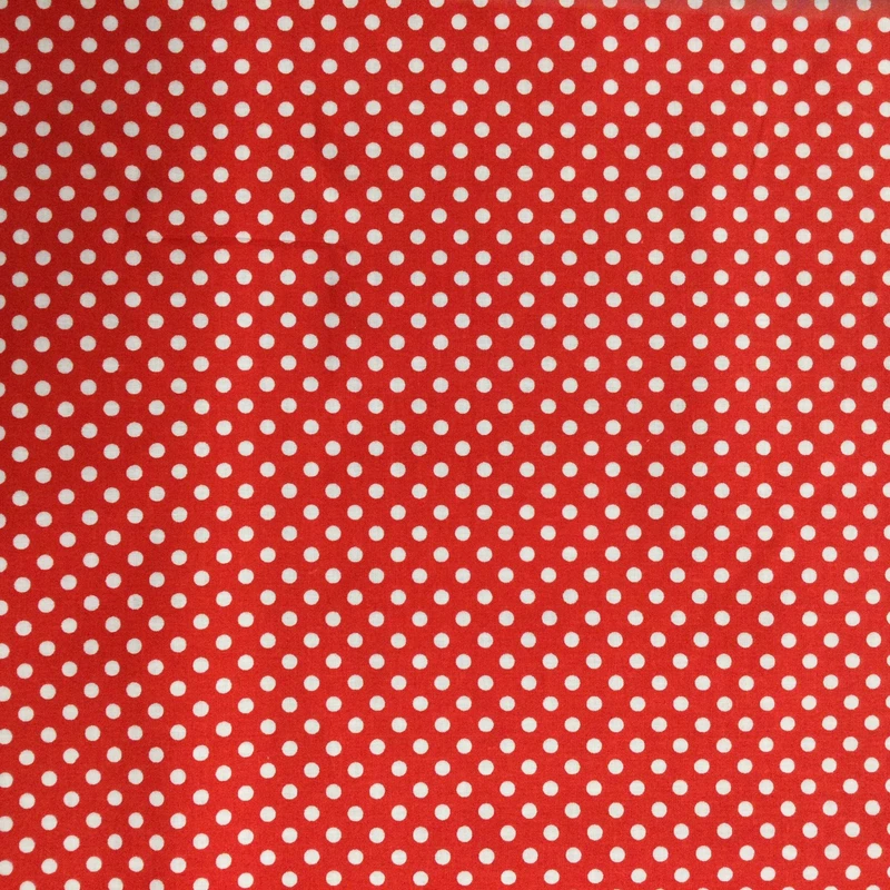1.5 Yard Piece of Polka Dot Quilting Fabric | Red and White | 100% Cotton | 44" Wide | By the Yard