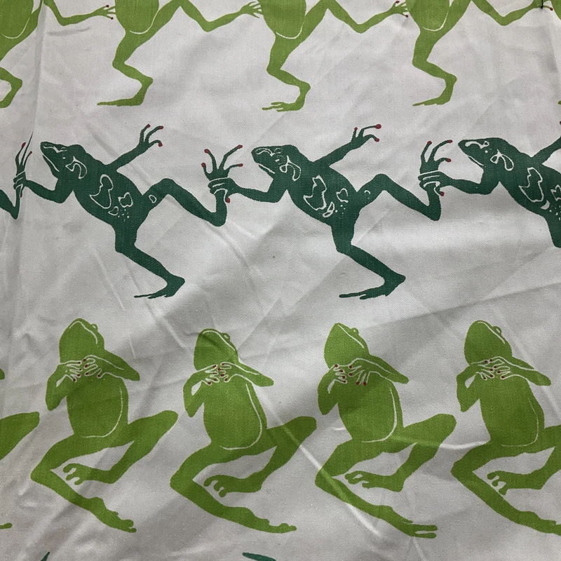3.75 Yard Piece of Modern Coastal Frog Twill Lettuce Green | Medium Weight Twill Fabric | Home Decor Fabric | 54" Wide