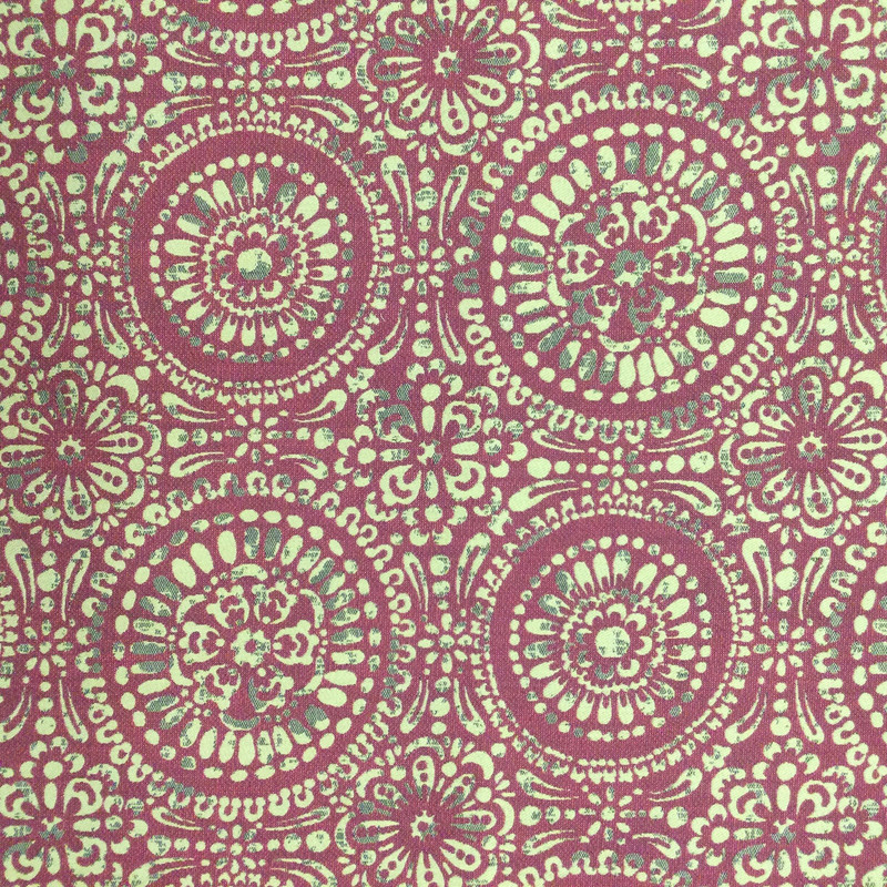1.5 Yard Piece of Medallion Geo Jacquard in Red and Gold  R-MANDY RED | Upholstery Fabric | Regal Fabrics Brand | 54 inch Wide | By the Yard