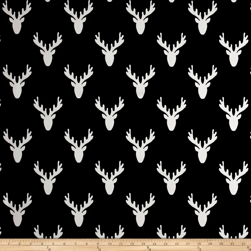 2.37 Yard Piece of Premier Prints Antlers Black | Medium Weight Duck Fabric | Home Decor Fabric | 54" Wide