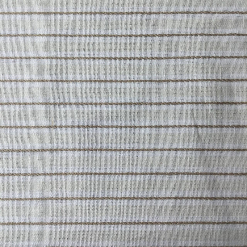 3.87 Yard Piece of Beige with Brown Stripes | Slipcover / Drapery Fabric | 54 Wide | By the Yard