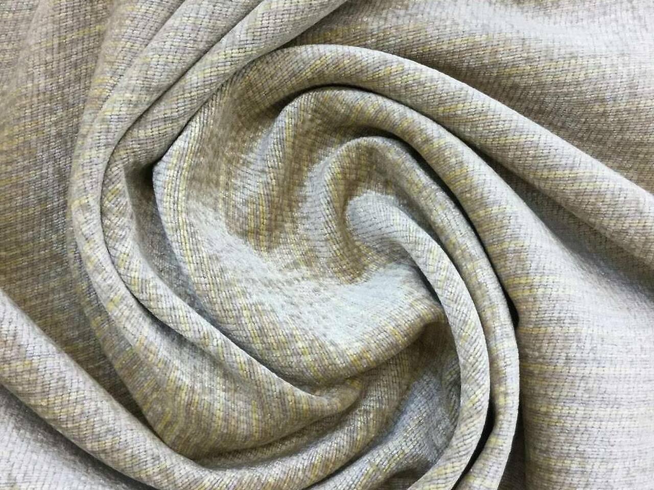 Yellowish Beige Textured Chenille Fabric