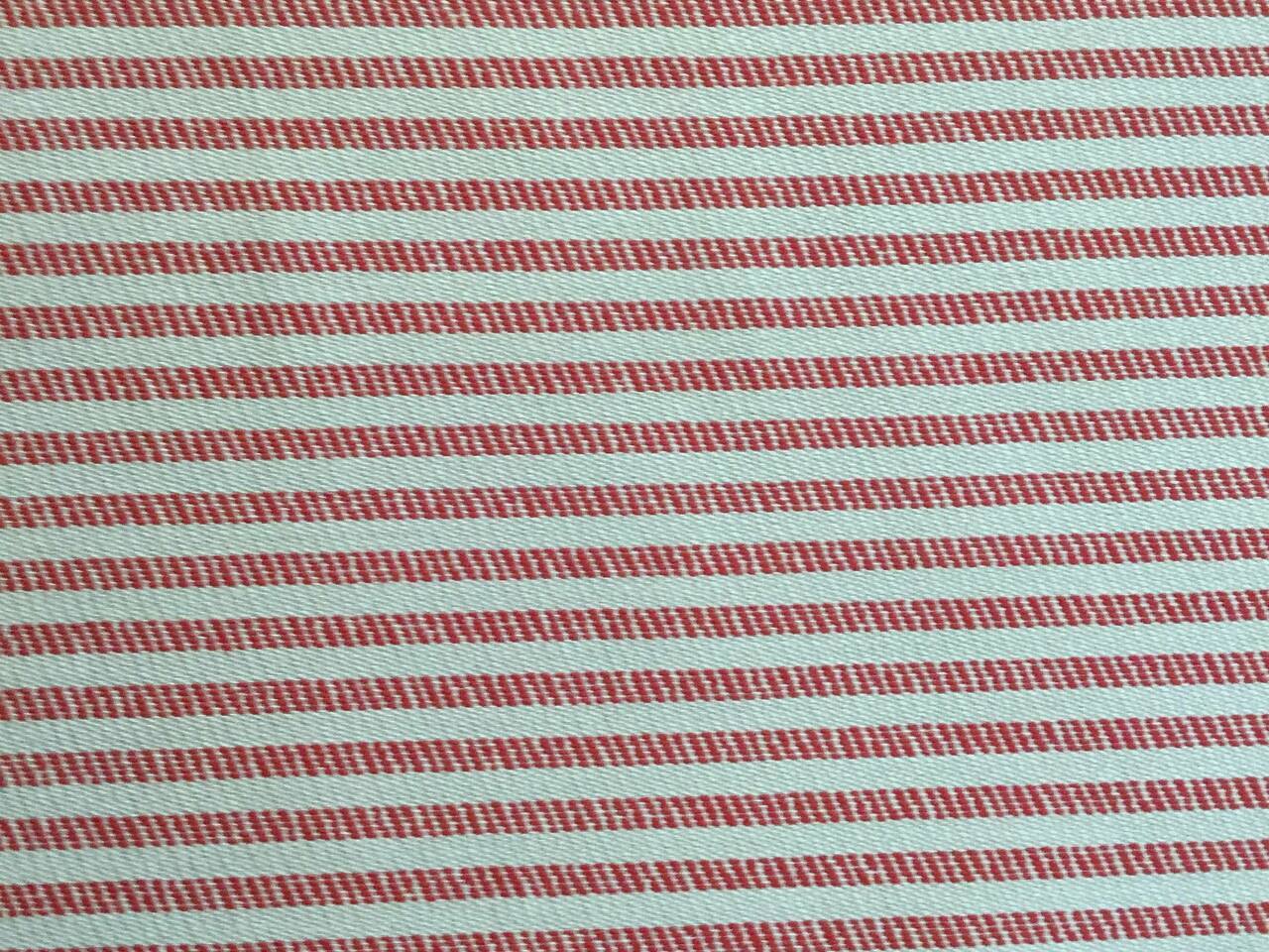 Soft Pink and White Small Ticking Stripe Fabric Designer Cotton