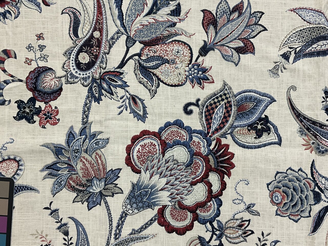 Vintage Floral Print Linen By The Yard or Meter, Vintage Botanical