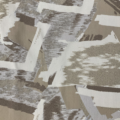 Abstract Taupe,White and Gold Upholstery Fabric