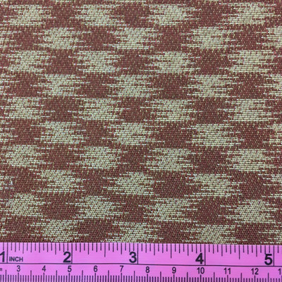 Cinnamon Brown Gold Abstract Check Upholstery Drapery Fabric By The Yard 54"W