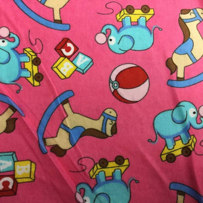 Rocking Horse and Toys 100% Cotton Flannel Fabric