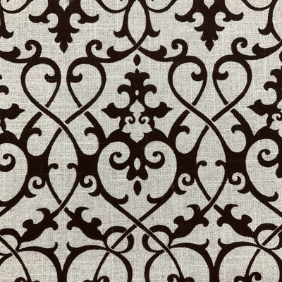 Velvet Scroll in Brown Upholstery / Drapery Fabric | 54 Wide | BTY | Linen-like