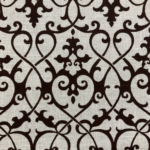 Scroll Pattern Velvet Velvet Scroll in Brown Upholstery / Drapery Fabric | 54 Wide | BTY ...