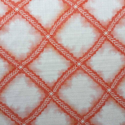 Orange Doodled Diamond Lattice Upholstery / Drapery Fabric | 54 W | By the Yard