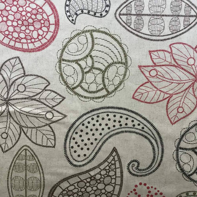 Doodled Paisley on Natural Upholstery / Drapery Fabric | 54" Wide | By the Yard