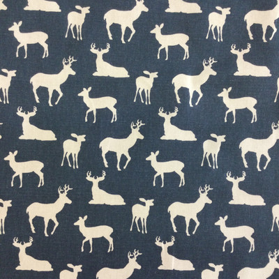 Deer Silhouettes in Navy Blue | Premier Prints | Home Decor Fabric | 54 W | BTY