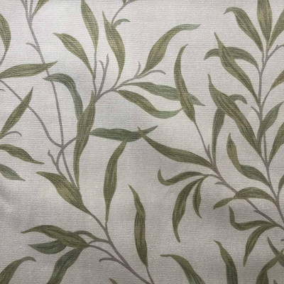 Leafy Stems in Green / Beige | Upholstery / Drapery Fabric | 54 W | By the Yard