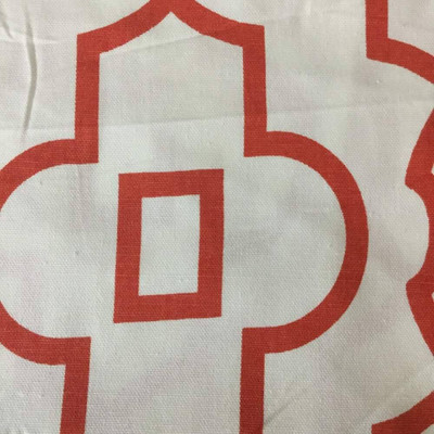 Moroccan Geometric Lattice in Red / White | Drapery Fabric | 54 W | By the Yard