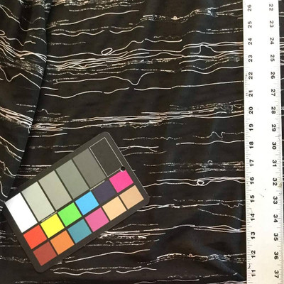 Black and White Squiggle Print Poly Sheer Fashion Fabric / Clothing and Apparel / 45 inch wide/ Sold by the Yard