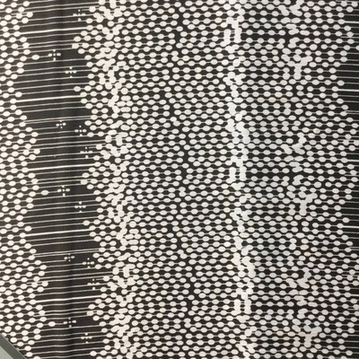 Abstract Dot and Line Black & White Chiffon Fabric | Sheer Woven Polyester | Apparel Drapes Blouses Dresses Special Occasion