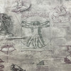 DaVinci Drawings in Taupe / Green / Purple | Home Decor Fabric | 54 W | BTY