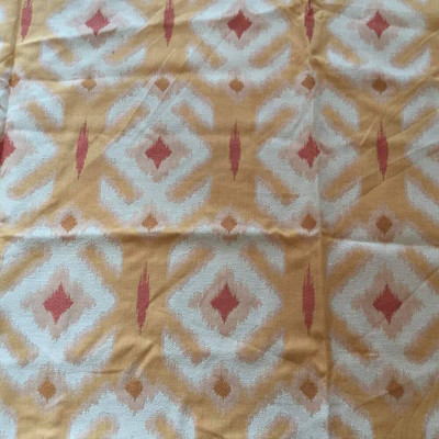 Orange and Red Ikat | Upholstery / Slipcover Fabric | 54 Wide | By the Yard