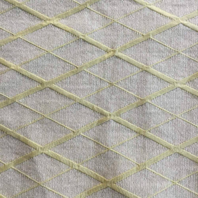 Argyle in Yellow and Beige | Drapery / Slipcover Fabric | 55 Wide | By the Yard