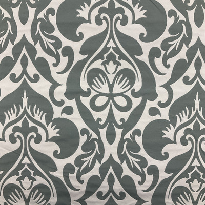 Elegant Damask in Grayish Blue / Beige | Upholstery Fabric | 57 W | By The Yard