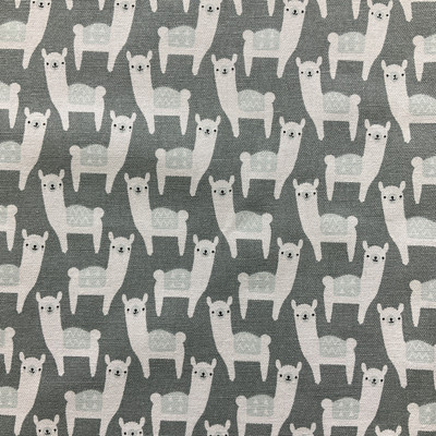 Alpaca in Gray / White | Premier Prints | Children's Home Decor Fabric | 54 Wide