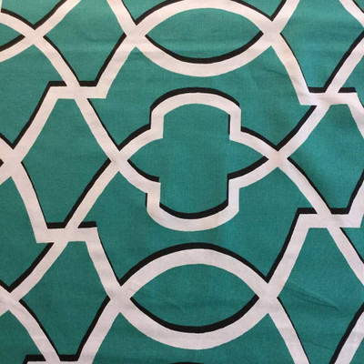 Shadowed Lattice Ocean Green / White | Premier Prints | Home Decor Fabric | 54 W