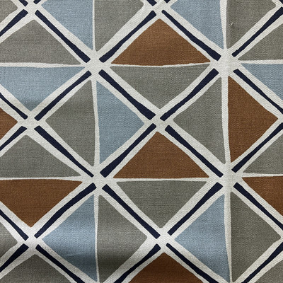 Modern Diamonds in Gray, Blue, Brown | Premier Prints Home Decor Fabric | 54 W