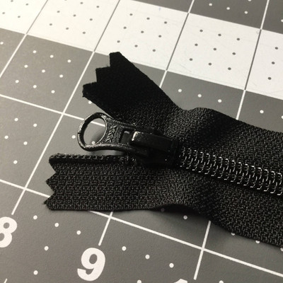 12 Inch YKK Black Non Separating Pocket Zipper | Single Pull |