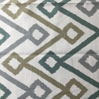 Diamond Zig Zag | Taupe / Gray / Green | Drapery Fabric | Robert Allen | 54 W